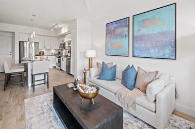 Modern interior living space with stylish decor