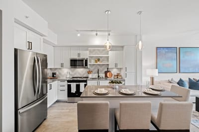 Modern kitchen interior with elegant decor