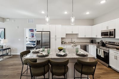 Modern kitchen in an assisted living apartment