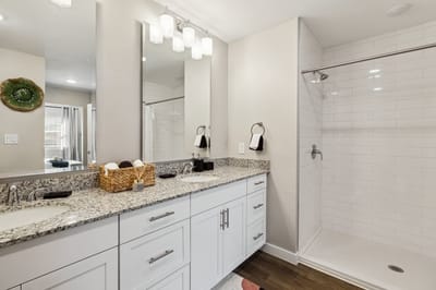 Stylish bathroom with modern fixtures