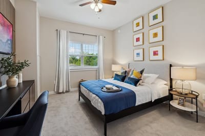 Cozy resident room with stylish decor.