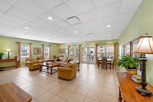 Cozy common area with seating and natural light