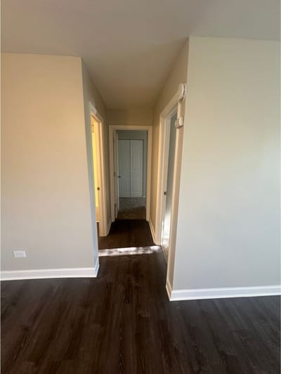 View down a hallway in the facility's interior.