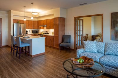 Well-furnished living space in the facility