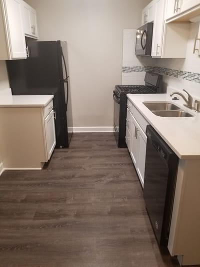 Modern kitchen with appliances and cabinetry