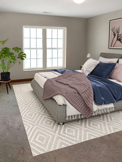 Cozy bedroom setup with natural light
