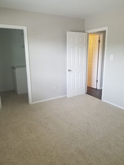 Private room interior with closet space