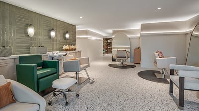 Interior of a bright, modern beauty salon