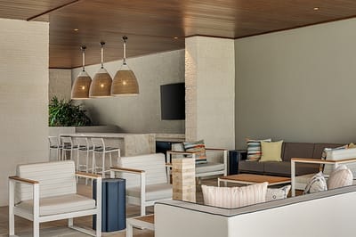 Bright and inviting common area with modern seating