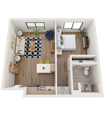 Interior view of a modern living space