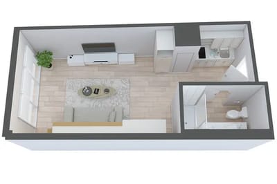 Floor plan of a resident room layout