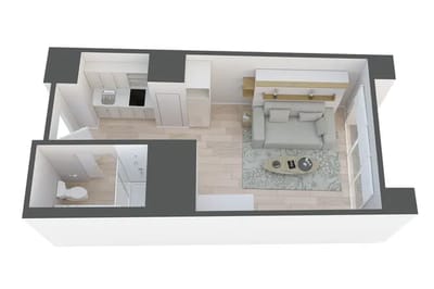 Floor plan of a small resident living space