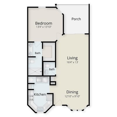 Architectural floor plan of a living space
