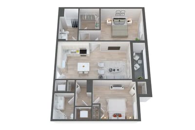 Architectural floor plan of a resident unit