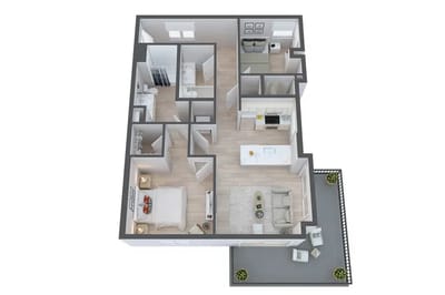 Architectural floor plan of a residential unit