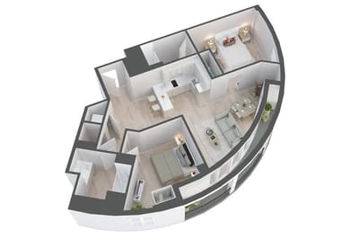 Architectural floor plan of a residential unit
