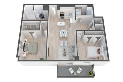 Architectural floor plan of a residential unit
