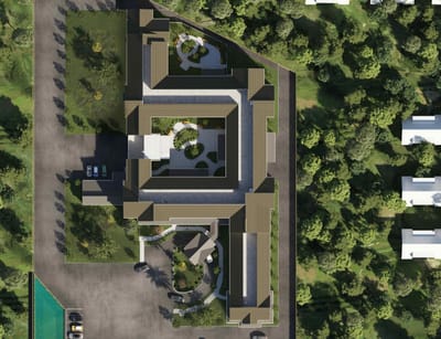 Aerial view of the Ridgewood Senior Living campus