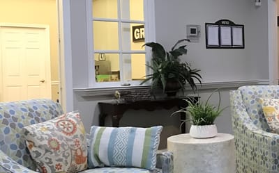 Cozy common area with seating and decor