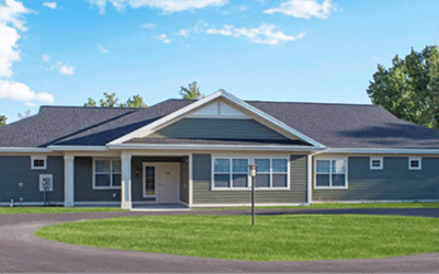 Exterior view of a senior living facility building.