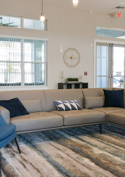 Interior lounge area with modern furnishings