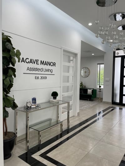 Interior view of Agave Manor with modern decor