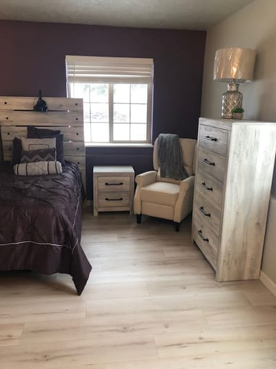 Cozy bedroom interior with natural light