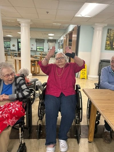Residents enjoying an activity in a common area
