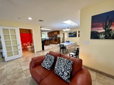Bright interior common area with furniture