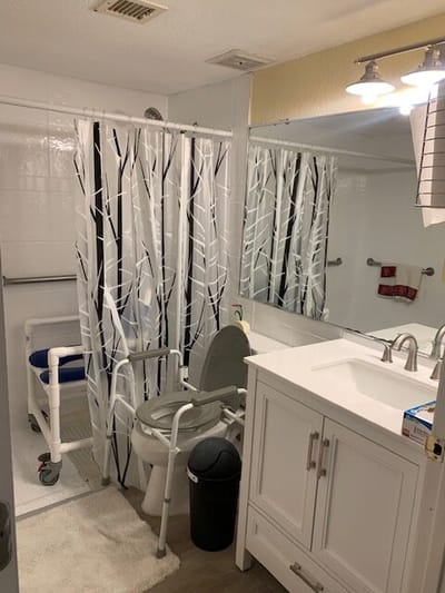Accessible bathroom with safety features