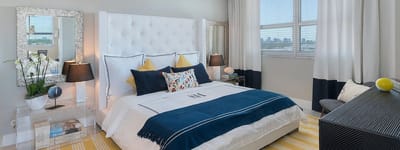 Stylish interior of a resident's bedroom with modern decor