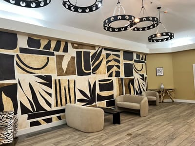 Interior lounge area with modern decor