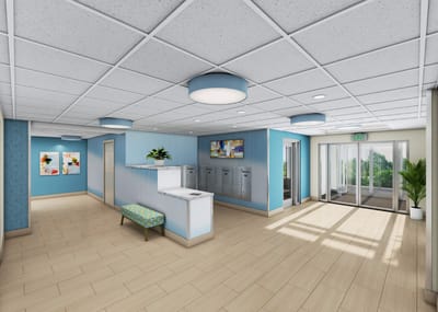 Interior view of a bright and welcoming lobby area
