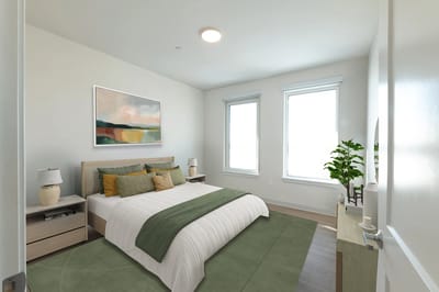 Well-furnished private room in a senior living facility