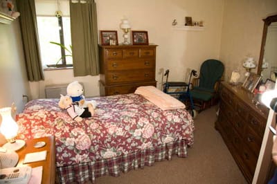 Cozy resident bedroom with personal touches