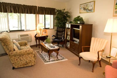 Cozy living room with comfortable seating and decor