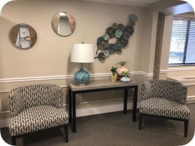 Cozy common area with seating and decor