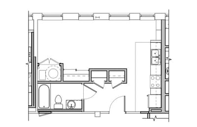 Architectural floor plan of a residential unit