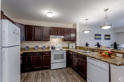 Modern kitchen setting with appliances and fruit bowl