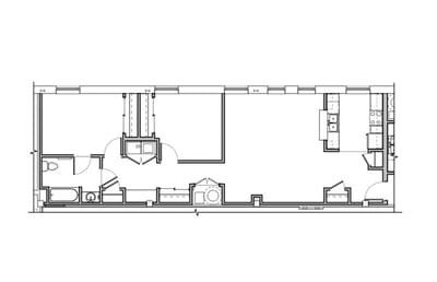Architectural floor plan of a resident unit