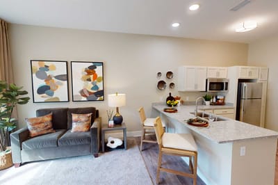 Bright and inviting interior of a resident room