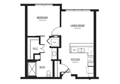 Architectural floor plan showing living spaces