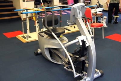 Rehabilitation exercise equipment in a fitness area