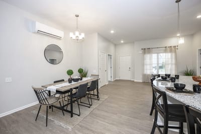 Bright, modern dining area with elegant decor