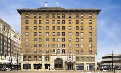 Front exterior view of Hotel President Senior Apartments