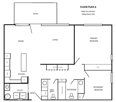 Architectural floor plan with labeled rooms
