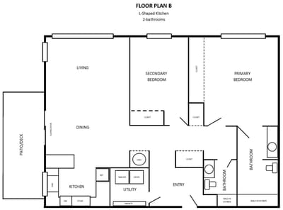 Architectural floor plan of a residence with labeled rooms