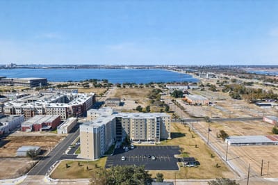 Aerial view of Magnolia Heights facility with surrounding landscape