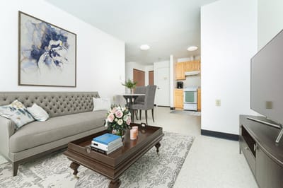 Cozy apartment living room with modern decor