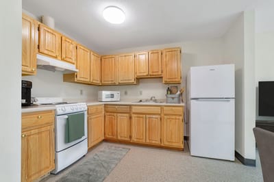 Well-equipped kitchen in a resident apartment